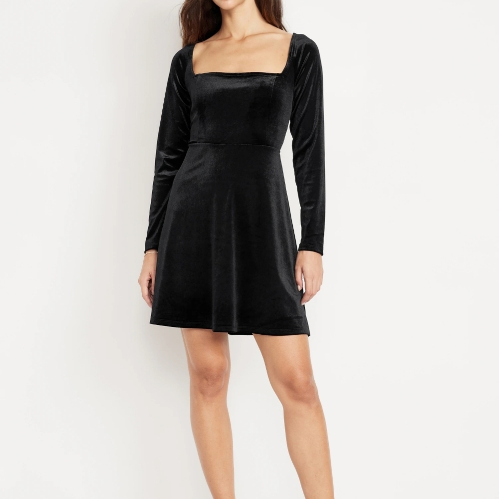 L • Old Navy • Fit & Flare Velvet Mini Dress